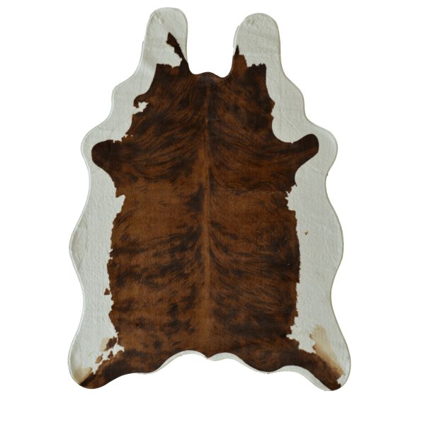 Faux cowhide -brown & white
